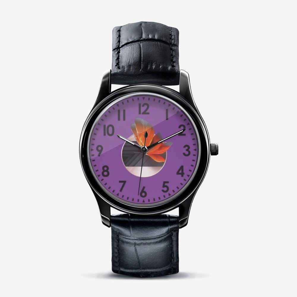 Women Purple Flower Watch