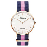 Womens Nylon Geneva strap Watch