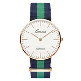 Womens Nylon Geneva strap Watch